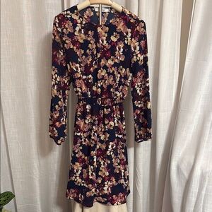 JustFab Pink and Purple Tie Front Sheath Dress